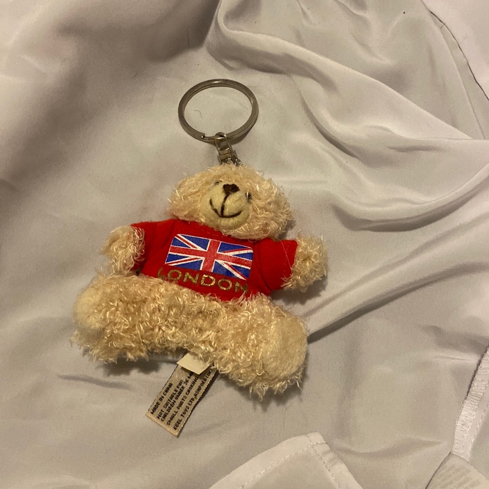 Plush England Teddy Bear Keychain